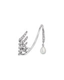 Vesta Single White Diamond & Mother-of-Pearl Cuff Earring for Left Ear