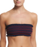 Smocked Bandeau Swim Top