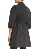 Snap-Front Jacket W/Monili Belt, Graphite