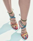 Strappy Suede 105mm Sandal, Multi