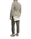 Striped Woven Sport Shirt, Blue