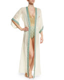 Geoskin Drawstring Long Kimono Coverup