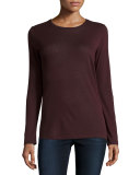 Cotton/Cashmere Long-Sleeve Crewneck Pullover