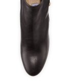 Medal Leather Ankle Boot, Black