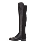 50/50 Leather Over-the-Knee Boot, Black