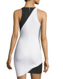Tali Sleeveless Two-Tone Dress, Ivory/Black