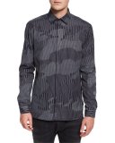 Chalk-Stripe Camo Sport Shirt