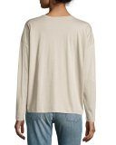 Relaxed Long-Sleeve Pima Cotton Crewneck Tee