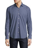 Sliced Dot Sport Shirt, Navy/White