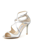 Ivette Strappy Metallic Sandal, Silver