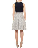 Cross-Stitch A-Line Pleated Skirt, Cliff/Chalk