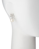 Fleur White Diamond & Pearl Earrings