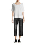 Round-Neck Short-Sleeve Cotton Tee