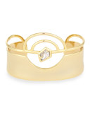 Faux Stack Orbital Cuff w/ Fancy Cut Center Stone