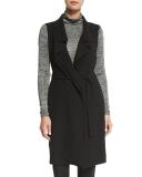 Solid Drape-Front Vest