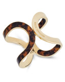 Curved Tortoiseshell Hinge Cuff Bracelet