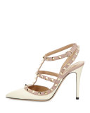 Rockstud Patent Sandal, Ivory