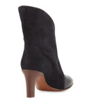 Fold-Over Bicolor Ankle Boot, Charcoal/Gray