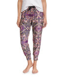 Printed Drawstring Sweatpants, Tropical Rainforest