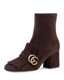 Marmont Suede 75mm Ankle Boot, Brown