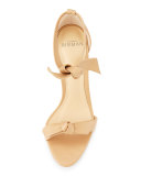 Bow-Tie Leather d'Orsay Sandal, Nude