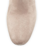 Suede Metal-Heel Over-The-Knee Boot, Argilla