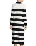 Striped Cotton Milano Long Coat 