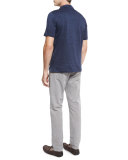 Five-Pocket Straight-Leg Denim Jeans, Gray