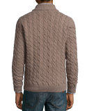 Cable-Knit Cashmere Pullover Sweater, Tan