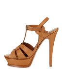 Tribute Leather Platform Sandal, Bronze