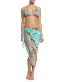 Printed Long Sarong Coverup