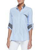 Mr. French Long-Sleeve Contrast Dress Shirt