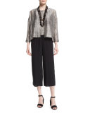 Wide-Leg Georgette Cropped Pants