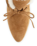 Ostrava Shearling 105mm Ankle Boot, Camel