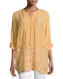 Avalon 3/4-Sleeve Pintucked Tunic, Plus Size  