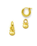 Gold Horizontal Oval-Drop Earring Pendants