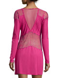 Iris Lace-Panel Sleepshirt, Iris Pink