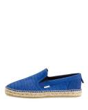 Vlad Men's Crocodile-Print Espadrille Slip-On Sneaker, Blue