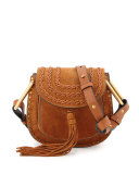 Hudson Mini Suede Shoulder Bag, Caramel  