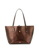 Market Leather Tote Bag, Bronze/Black