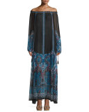 Austrina Off-The-Shoulder Maxi Dress, Navy