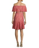 Braxten Lace Flared Godet Skirt, Pink