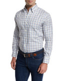 NanoLuxe Multi-Tattersall Sport Shirt, Tarheel Blue