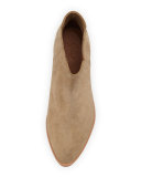 Barlow Suede Pointed-Toe Bootie, Cement
