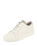 Leather Low-Top Sneaker, White