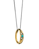 Protect Turquoise & Diamond Evil Eye Poesy Ring Necklace