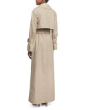 Maxi-Length Cotton Trenchcoat, Dust