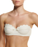 jacquard polka-dot underwire swim top
