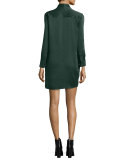 Leema Tie-Neck Silk Shift Dress, Scarab
