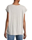 Rugby Relaxed Linen Scoop-Neck Tee